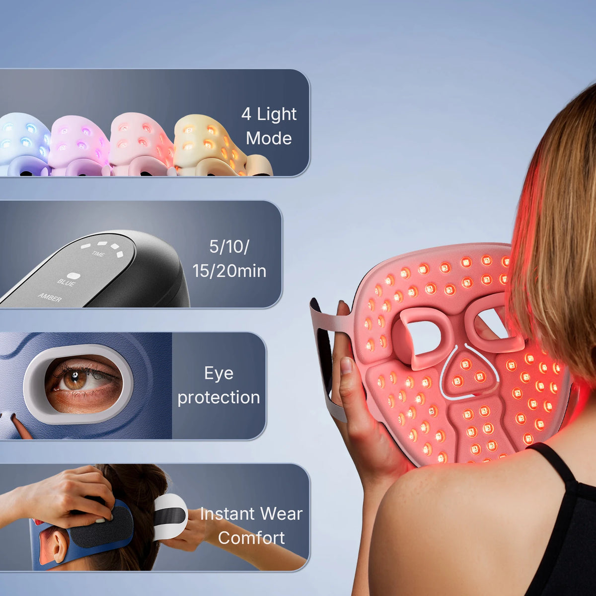 Wireless Red & Infrared Light Face Mask